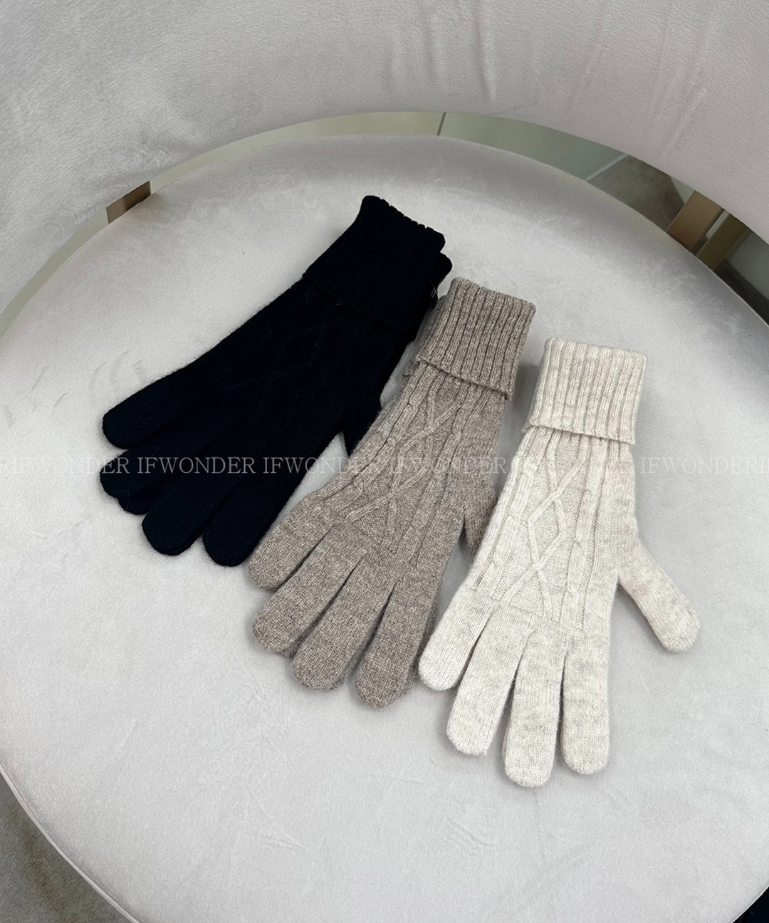 [수입] Cashmere 100% knit gloves